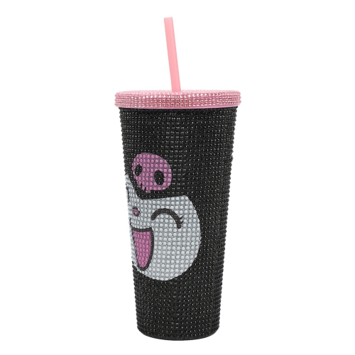Kuromi – Gobelet en plastique de 20 oz avec pierres du Rhin noir