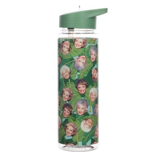 Bouteille d'eau Tritan de 24 oz avec collage de feuilles de palmier de Golden Girls