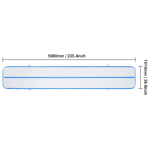 VEVOR 4 inch Gymnastics Air Mat, Thickness Inflatable Gymnastics Tumbling Mat, Tumble Track with Electric Pump, Training Mat for Home-Use /Gym/Yoga/