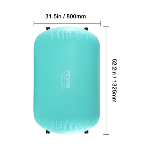 VEVOR Air Mat Tumble Track Air Spot, Round Inflatable Air Roller, Air Barrel Gymnastic Equipment with Electric Pump, Tumbling Backbend Trainer for