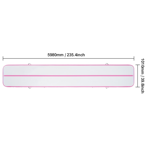 VEVOR 4 inch Gymnastics Air Mat, Thickness Inflatable Gymnastics Tumbling Mat, Tumble Track with Electric Pump, Training Mats for Home