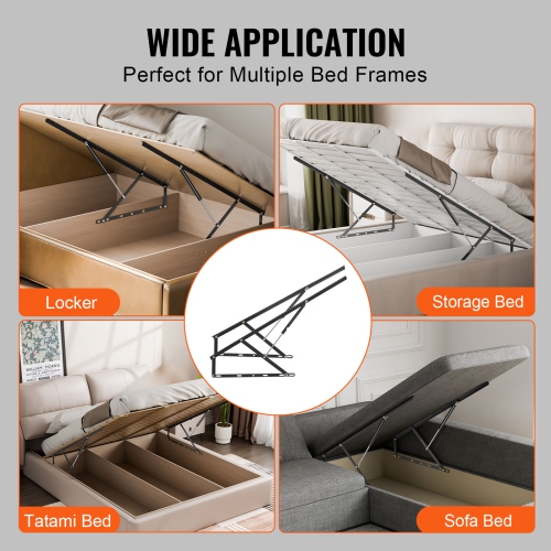 VEVOR 59x71 in Bed Lift, Compatible Bed Size 154 lbs Load Bearing, DIY Wall Bed Mechanical Hardware Kit Vertical Deluxe, Pneumatic Lever Heavy Duty