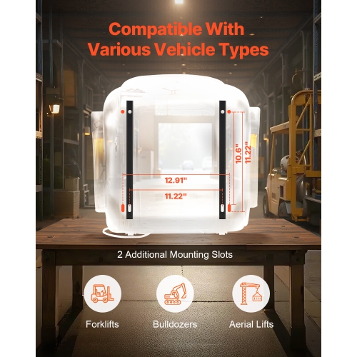 VEVOR Universal Forklift Seat, Tractor Suspension Seat with Adjustable Back, Armrest, Headrest & Safety Belt, Secure Fold Down Tractor Seat with