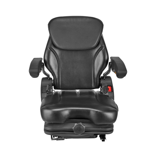VEVOR Universal Forklift Seat, Tractor Suspension Seat with Adjustable Back, Armrest, Headrest & Safety Belt, Secure Fold Down Tractor Seat with