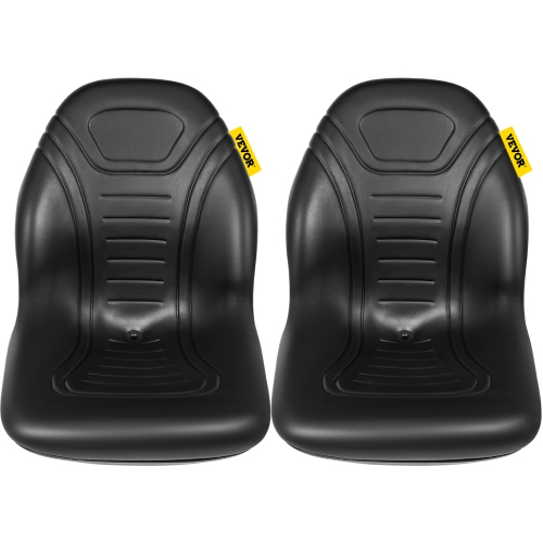 VEVOR 8" x 11.5" & 11.25" x 11.5" Universal Tractor Seat Replacement, Compact High Back Mower Seat Pair, Black Vinyl Forklift Seat, Central Drain