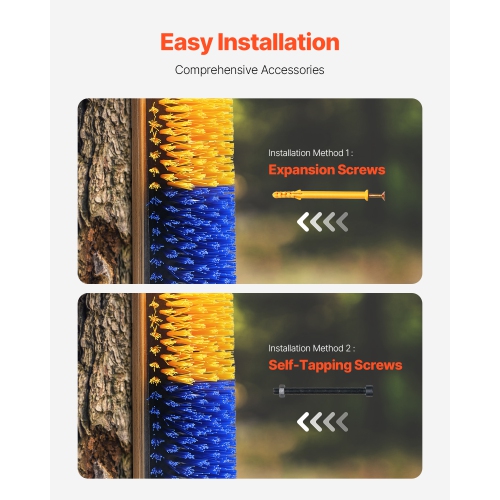 VEVOR 4 Pcs Livestock Scratching Brush, with 8 Screws, 17.1 x 7.5 in, for Back Itch Relief & Keep Cleaning, Grooming & Scratching Post Brush for