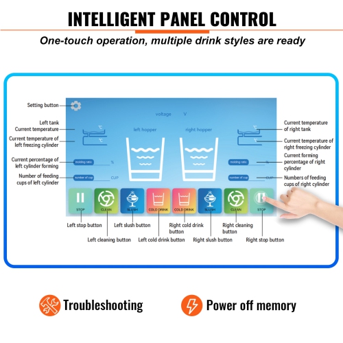 VEVOR 8L / 2.1 Gal Commercial Slushy Machine, Double Bowl Margarita Machine,1155W Stainless Steel Margarita Smoothie Frozen Drink Maker, Slushie