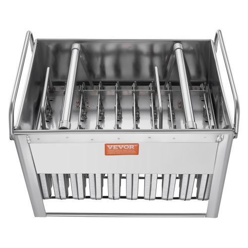VEVOR 40PCS Commercial Popsicle Moulds, Round-Head Ice Pop Moulds with Double Slot, Stainless Steel Moulds, Ice Cream Maker Mould Holder with 50PCS