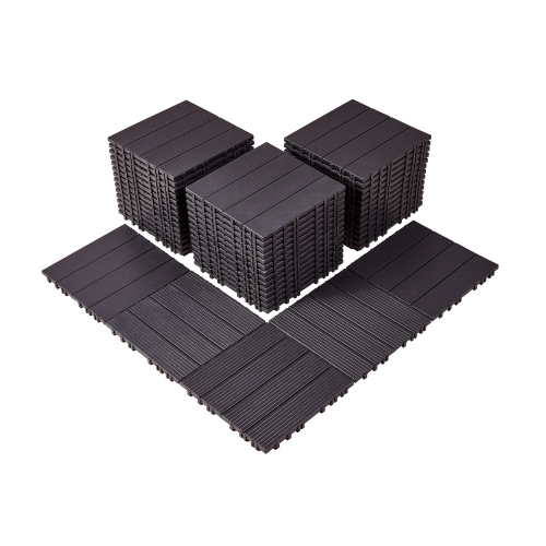 VEVOR  54 Pack Interlocking Deck Tiles, 12"x12" 54 Sq. Ft Plastic Waterproof Outdoor Flooring All Weather Use, Patio Floor Decking Covering Tiles For