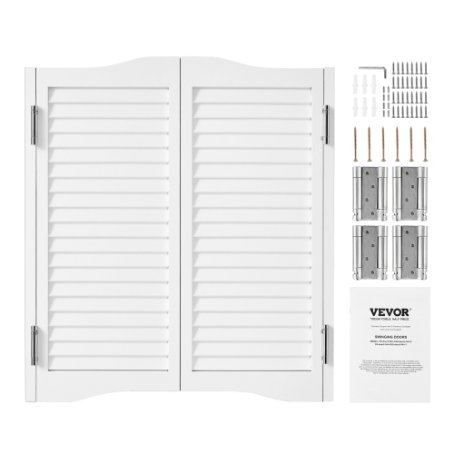VEVOR 36"W x 36" H Double Saloon Doors, Arched Top Interior Swinging Cafe Doors, Premium Pine Wood, with Hinges & Hardware Kit, Easy to Install, for