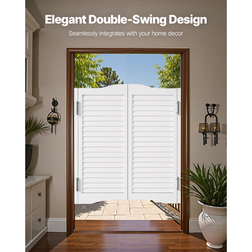 VEVOR 36"W x 36" H Double Saloon Doors, Arched Top Interior Swinging Cafe Doors, Premium Pine Wood, with Hinges & Hardware Kit, Easy to Install, for