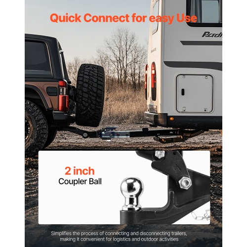 VEVOR Pintle Hook, 16000 lbs Towing Capacity, Pintle Hook Hitch for 2-inch Hitch Hook Military Receiver, Combination 2-inch Hitch Ball, Fits 2.5 to