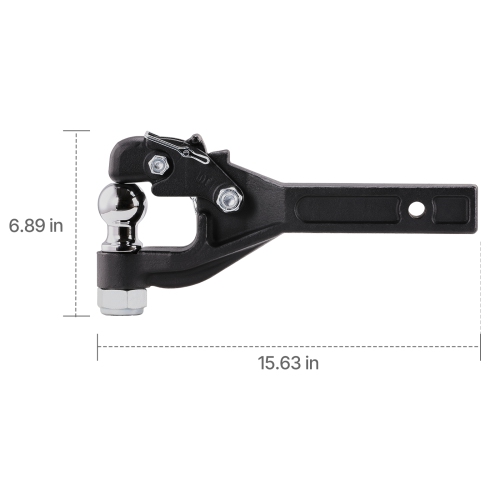 VEVOR Pintle Hook, 16000 lbs Towing Capacity, Pintle Hook Hitch for 2-inch Hitch Hook Military Receiver, Combination 2-inch Hitch Ball, Fits 2.5 to