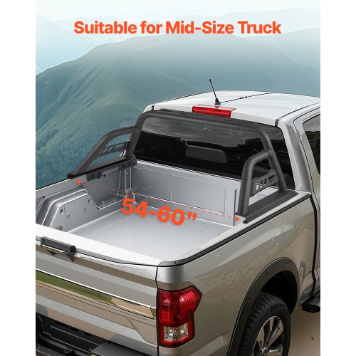 VEVOR Truck Bed Roll Bar, Universal Pickup Sport Adjustable Bar Chase Rack Compatible with Mid-Size Truck, Carbon Steel Construction with Extension