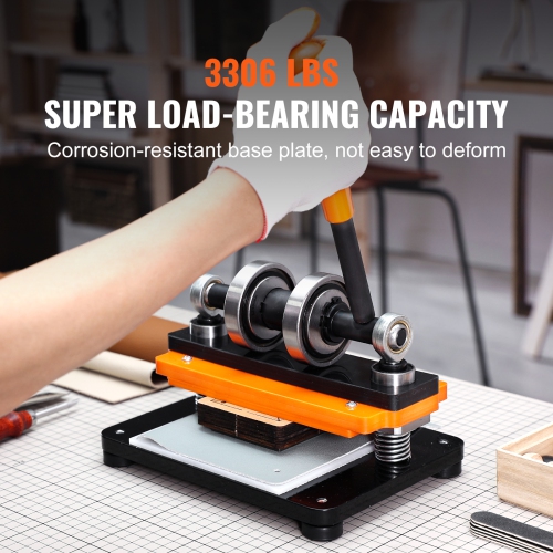 Machine à découper en cuir VEVOR de 7,1 x 3,9 po, lame à estampage manuelle, machine à gaufrer en cuir à pression de 0,47 po, machine à