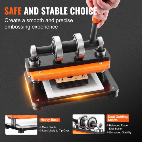 Machine à découper en cuir VEVOR de 7,1 x 3,9 po, lame à estampage manuelle, machine à gaufrer en cuir à pression de 0,47 po, machine à