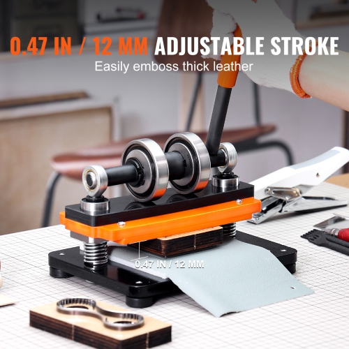 Machine à découper en cuir VEVOR de 7,1 x 3,9 po, lame à estampage manuelle, machine à gaufrer en cuir à pression de 0,47 po, machine à