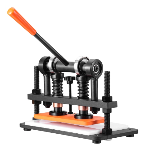 VEVOR 10.2 x 4.7 in Leather Cutting Machine, Embossing Plate Manual Die Cutter, 0.47 in Pressure Stroke Leather Embossing Machine, Dual Guide Shafts