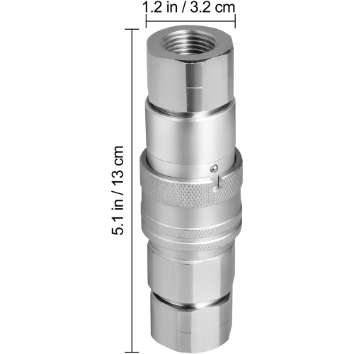 VEVOR 1/2 Body Hydraulic Coupler with 1/2" NPT Thread 27.6 MPa Hydraulic Quick Connect 4 Pairs Hydraulic Coupling Quick Connect 45.5 L/min Hydraulic