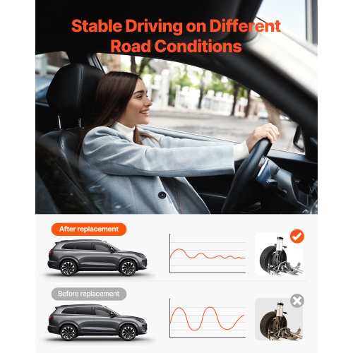 VEVOR 2 PCS Front Air Suspension Struts Shock Absorbers, Compatible With Land Rover LR3 2005-2009, LR4 2010-2014, Range Rover Sport 2005-2013,