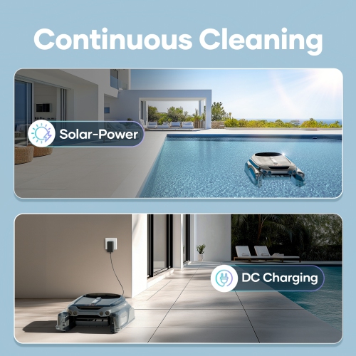 Aiper Surfer S1 Solar Powered Automatic Robotic Pool Skimmer Cleaner, Lasts 12 Hours, App Control, Ultrasonic Detection