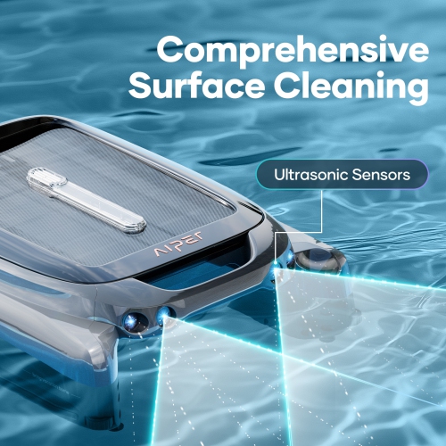 Aiper Surfer S1 Solar Powered Automatic Robotic Pool Skimmer Cleaner, Lasts 12 Hours, App Control, Ultrasonic Detection