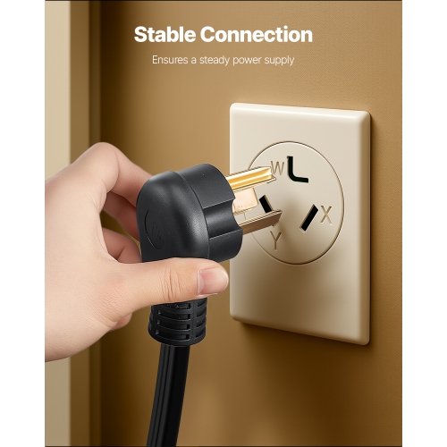 VEVOR 10 ft Dryer Power Cord, 3-Prong NEMA 10-30P Appliance Dryer Cord with Eyelet Connectors, 125V/250V, SDRT 10AWG/3C, 30A, Pure Copper Wire Cable