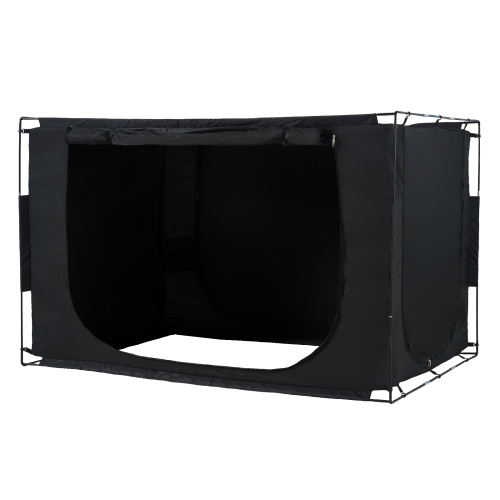 VEVOR 3 Doors Bed Tent, Pongee Fabric,Breathable Dream Tent with 0.37 in Fiber Poles on Bed Privacy, Full Size 70% Blackout Sleeping Bed Canopy, Fit