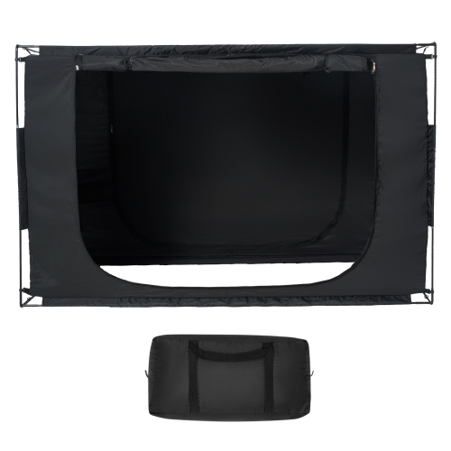 VEVOR 3 Doors Bed Tent, Pongee Fabric,Breathable Dream Tent with 0.37 in Fiber Poles on Bed Privacy, Full Size 70% Blackout Sleeping Bed Canopy, Fit