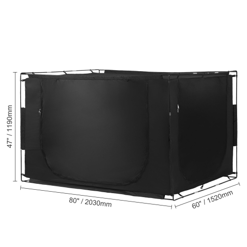 VEVOR 3 Doors Bed Tent, Pongee Fabric, Breathable Dream Tent with 0.43 in Fiber Poles on Bed Privacy, Full Size 70% Blackout Sleeping Bed Canopy, Fit