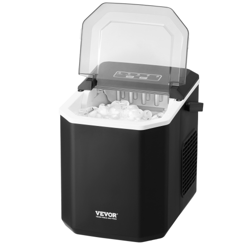 VEVOR 26lbs in 24Hrs Countertop Ice Maker, 9 Cubes Ready in 6 Mins, Self-Cleaning, with Ice Scoop and Basket, Ice Machine with 2 Sizes Bullet Ice for