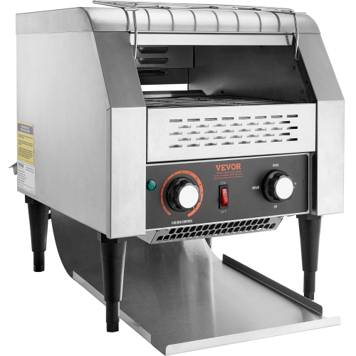 VEVOR Commercial Conveyor Toaster, 300 Slices/Hour Conveyor Belt Toaster, Heavy Duty Stainless Steel Commercial Toaster Oven, Electric Restaurant