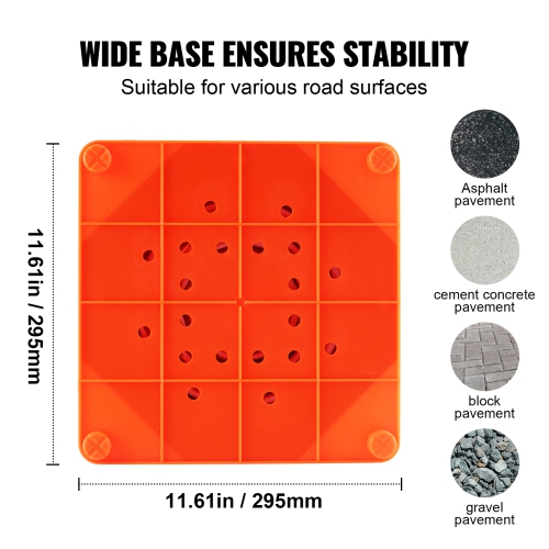 VEVOR 4 Pack Safety Cones, 28 inch Collapsible Traffic Cones, Construction Cones with Reflective Collars, Wide Base and A Storage Bag, for Traffic