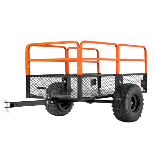 VEVOR 28 Cu. Ft. Garden Utility Trailer,1800lbs, ATV UTV Trailer, Tow Behind Steel Dump Trailers, Removable Rear Panel, Heavy Duty Pull Behind Yard