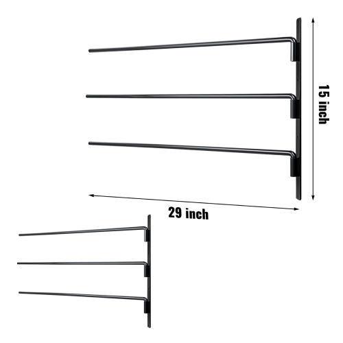 VEVOR 30.9 x 29.9 x 5.5 in Wall Mounted Saddle Rack, 2 Packs Swing Out Saddle Holder, Three Tiers Horse Saddle Stand, Space Saving Horse Pad and