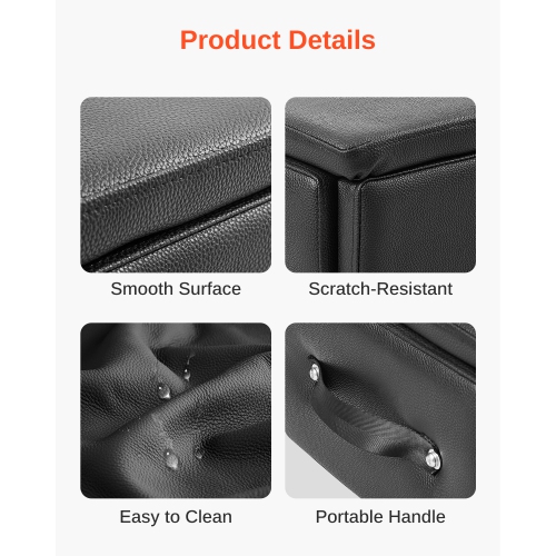 VEVOR 25x17x9 In Pilates Box for Reformer, Pilates Reformers Sitting Box for Exercises, Premium PU and Wood Pilates Equipment Accessory, Improve