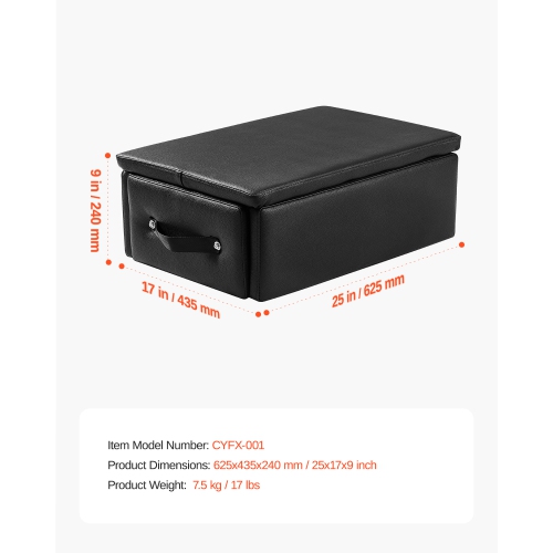 VEVOR 25x17x9 In Pilates Box for Reformer, Pilates Reformers Sitting Box for Exercises, Premium PU and Wood Pilates Equipment Accessory, Improve