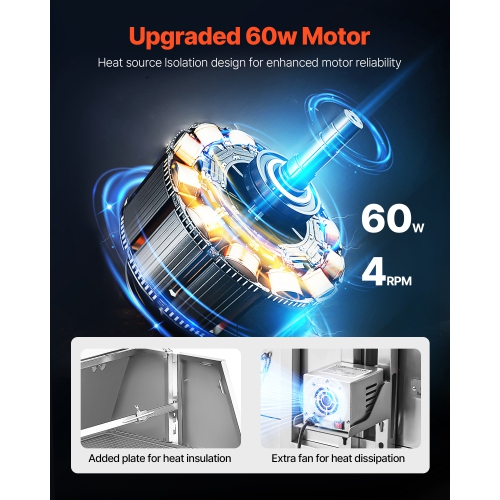 Gril de rôtisserie VEVOR 60&nbsp;W avec couvercle à capuchon, rôtissoire de 56&nbsp;po avec agneau et tournebroche, capacité de 286 lb, rôtissoire à