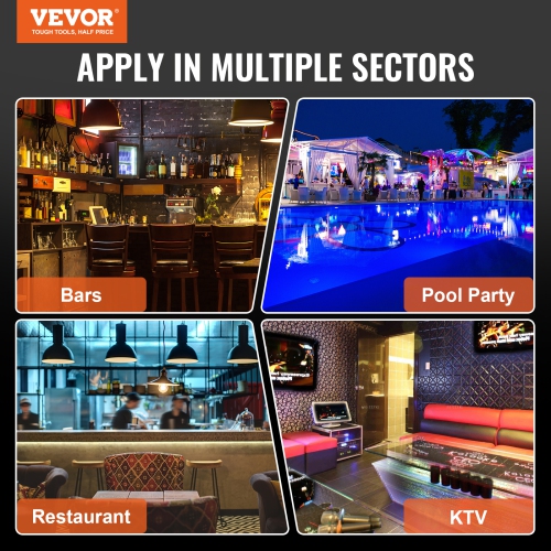 VEVOR 2 Tiers 16 Inch LED Lighted Liquor Bottle Display, Commercial Illuminated Home Bar Shelf, 2 Steps Whiskey Rack Stand, Acrylic Drink Shelves