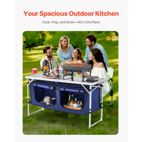 &nbsp;&nbsp;&nbsp;Table de cuisine de camping VEVOR,&nbsp;&nbsp;&nbsp;&nbsp;table de cuisson extérieure pliante,&nbsp;3&nbsp;&nbsp;hauteurs