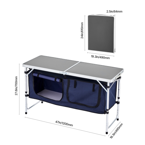 &nbsp;&nbsp;&nbsp;Table de cuisine de camping VEVOR,&nbsp;&nbsp;&nbsp;&nbsp;table de cuisson extérieure pliante,&nbsp;3&nbsp;&nbsp;hauteurs