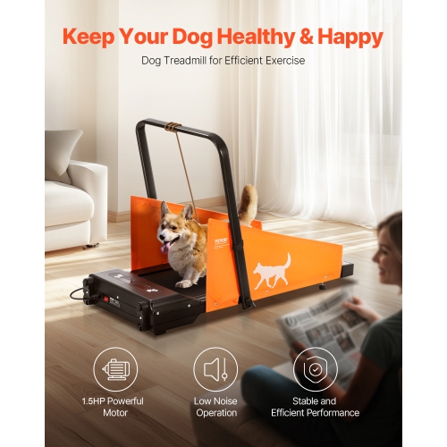 VEVOR Dog Treadmill for Medium Dogs, 200 lbs Weight Capacity, Electric Dog Running Machine, Indoor Pet Treadmill with LED Display Screen & Foldable U