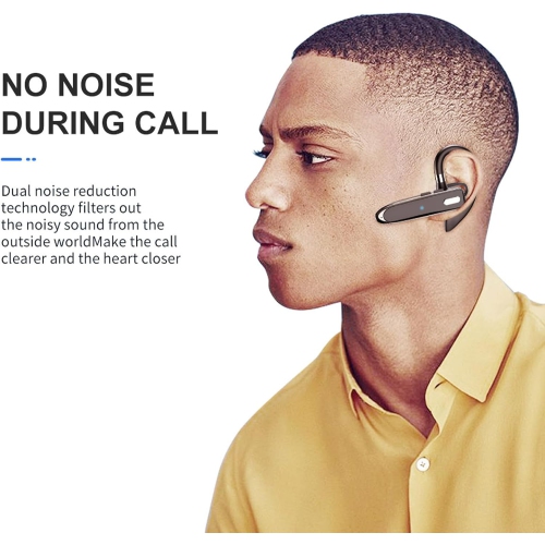 Wireless Single Ear Bluetooth Headset,Business Earpiece Built-in Mic,Noise Cancelling Headphone,Handsfree Sports Earphone for Driving Trucker Driver