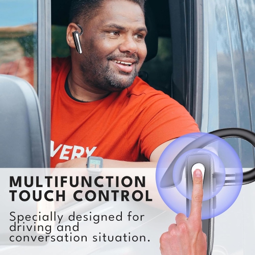 Oreillette Bluetooth à une oreille, écouteur sans fil avec étui de chargement, écouteurs mains libres micro à suppression du bruit pour la conduite