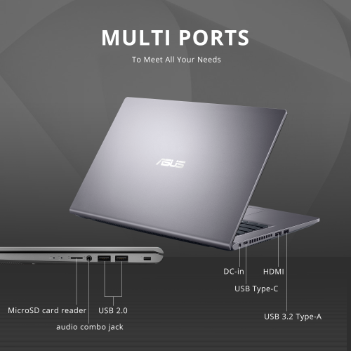 Refurbished Excellent - ASUS VivoBook 14" FHD Laptop, AMD Athlon 3150U, 512GB PCIe SSD, 12GB RAM, Backlit Keyboard, HD Webcam, Wi-Fi 5, Windows 10