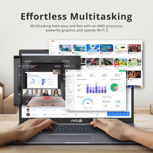 Refurbished Excellent - ASUS VivoBook 14" FHD Laptop, AMD Athlon 3150U, 512GB PCIe SSD, 12GB RAM, Backlit Keyboard, HD Webcam, Wi-Fi 5, Windows 10