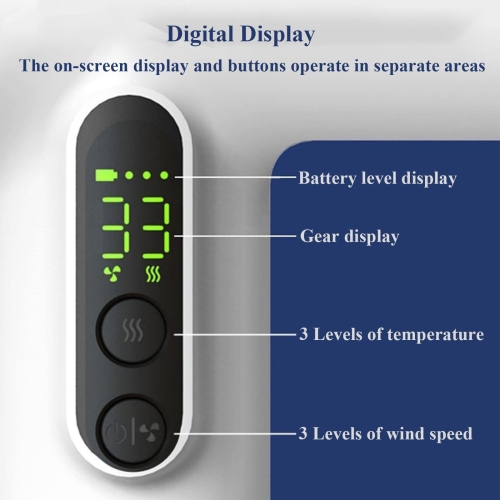 Cordless Travel Hair Dryer, Portable Mini Hair Dryer with Smart Display, 3 Speeds and 3 Temperatures for Travel and Home Use