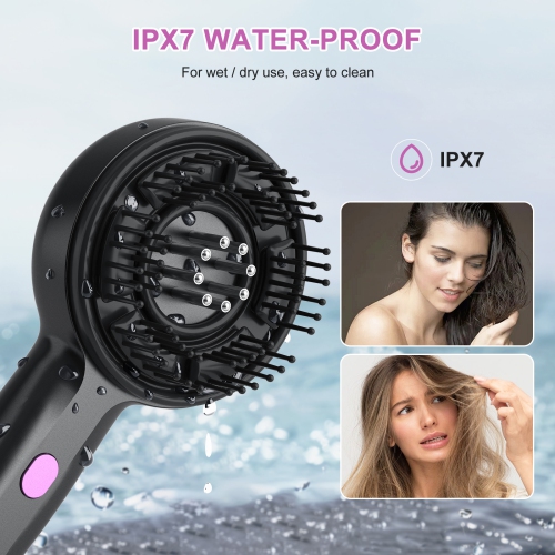 Electric Scalp Massage Brush, Portable 3-Mode Vibrating Head Massager, Handheld Kneading, Grabbing Tool for Relaxation, Hair Growth