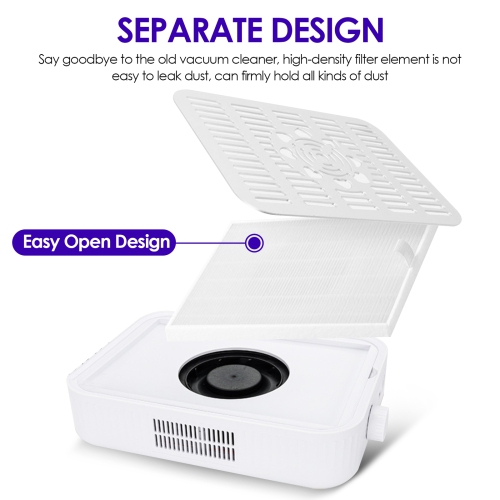 Turbine Brushless Nail Vacuum Cleaner, 48W USB Rechargeable Nail Dust Collector, Portable Nail Tool for Travel and Home Use