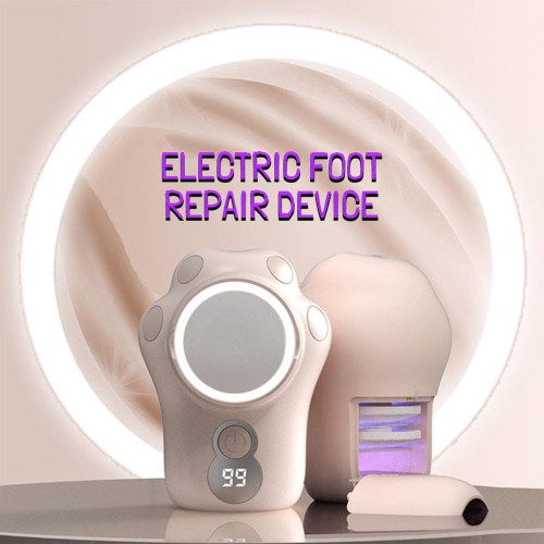 Electric Foot Grinder with Purple Light, Storage Box and Digital Display, Wireless Portable Foot Grinder for Home Foot Care